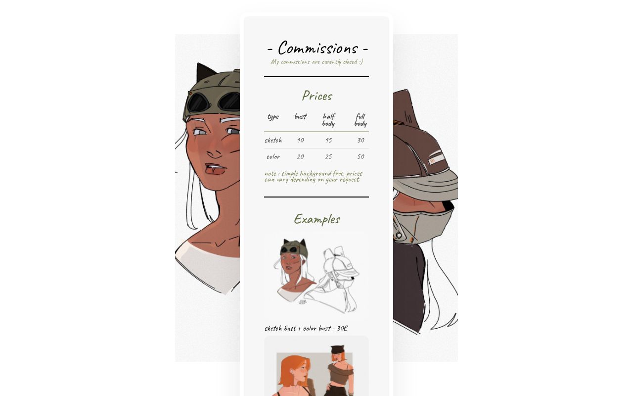 Commissions page